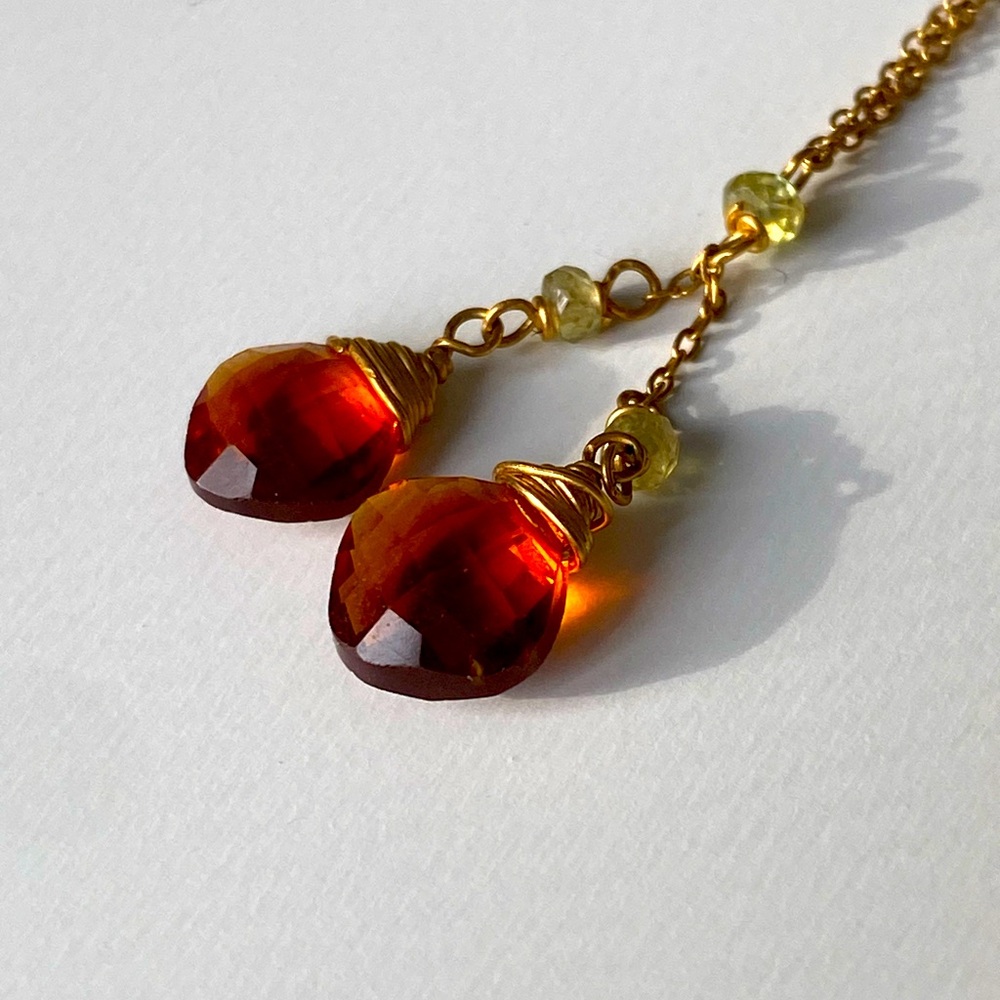 14k gold Madeira citrine and peridot Adel Chefridi necklace